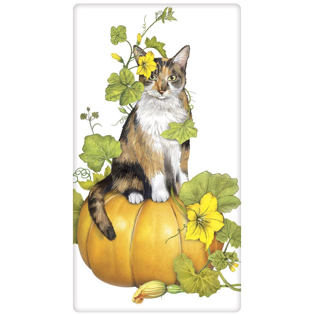 Calico Cat Pumpkin Stack Towel