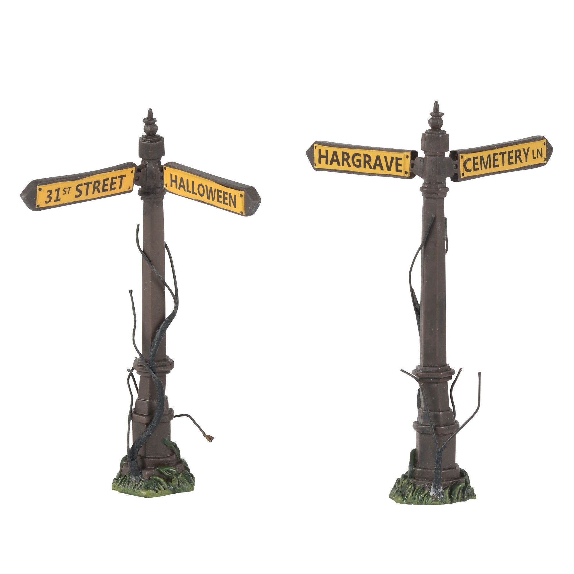 "Haunted Halloween Street Signs - 4"" tall"