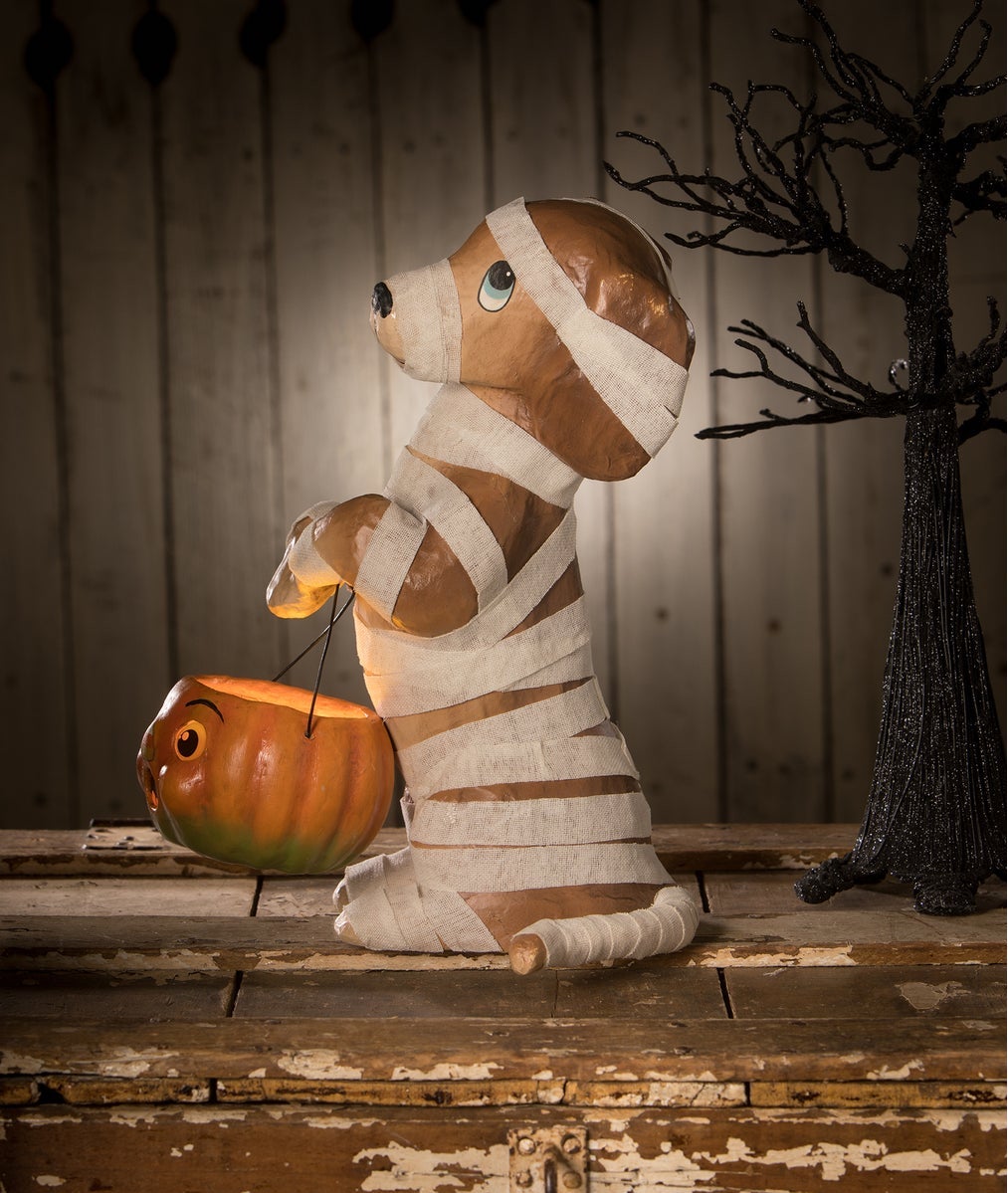 "Mummy Puppy, Paper Mache"