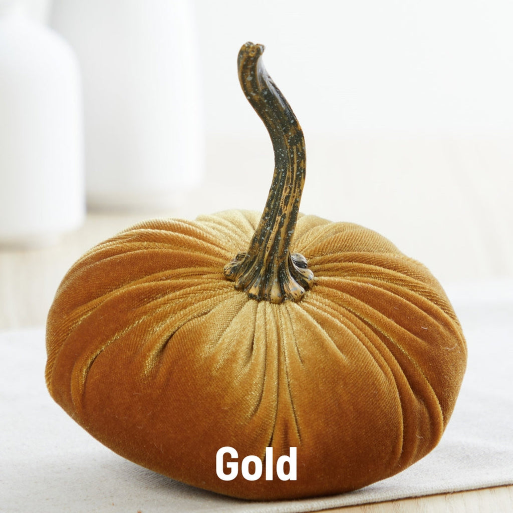 "Gold Velvet Pumpkins, Small"