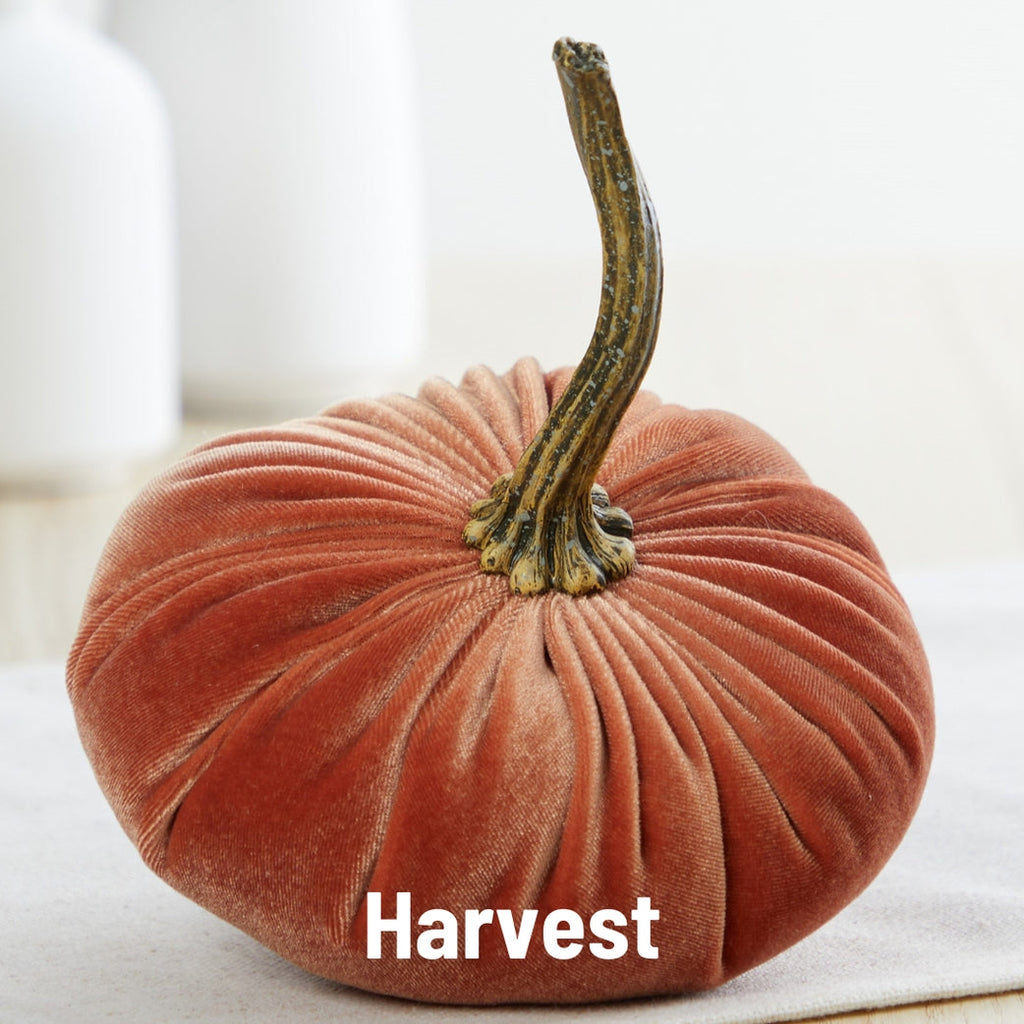 Harvest Orange Velvet Pumpkins