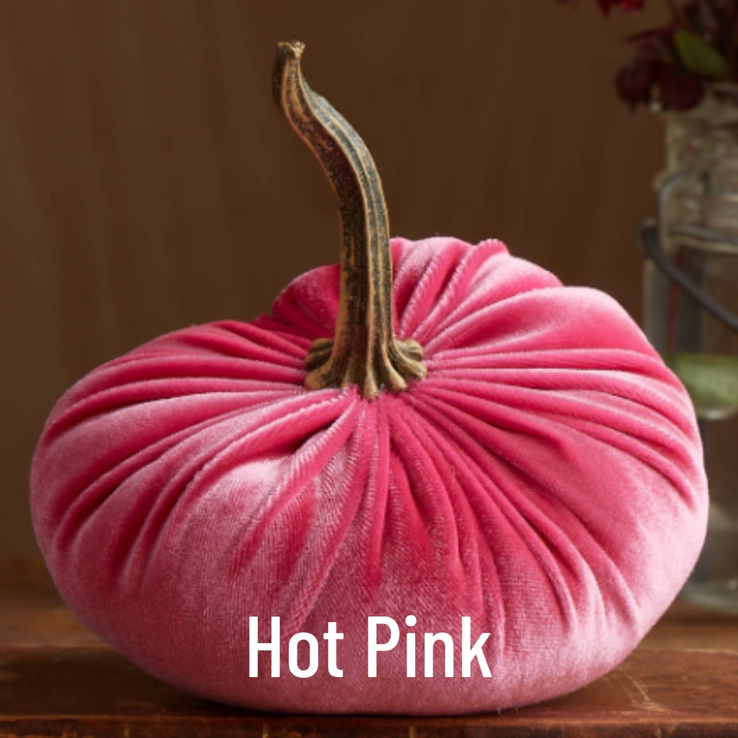 Hot Pink Velvet Pumpkins
