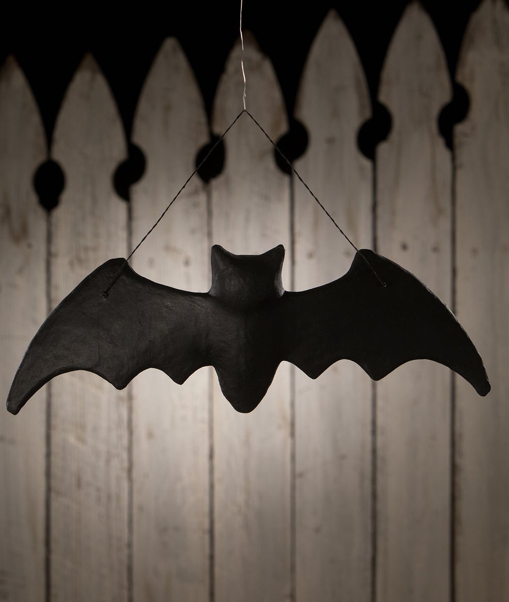 "Large Skeleton Bat, Paper Mache"