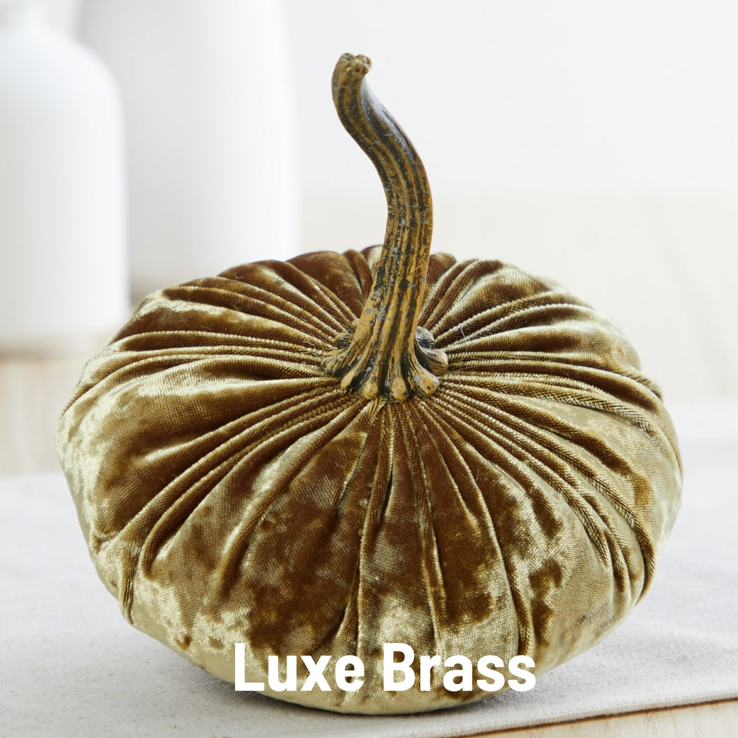 "Velvet Pumpkins, Luxe Brass Velvet - Small Pumpkin"