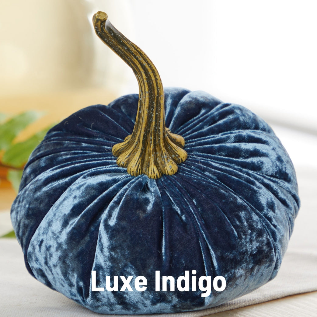 Blue Velvet Pumpkins - Luxe Indigo