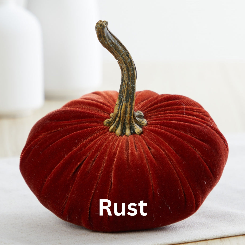 Velvet Pumpkins ade from Rust Color Velvet